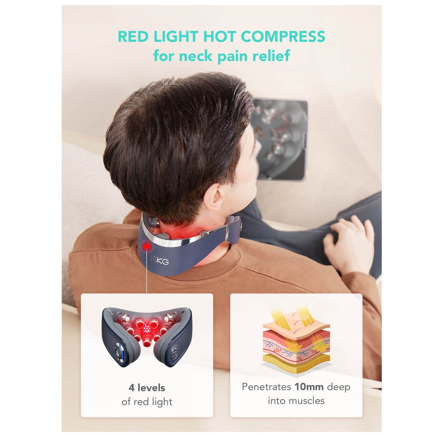 SKG G7 PRO-FOLD Foldable Neck Massager with Heat